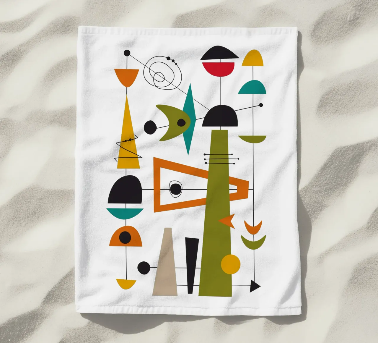 Mid Century Retro Glide 2 telo mare da Dream Print Designs