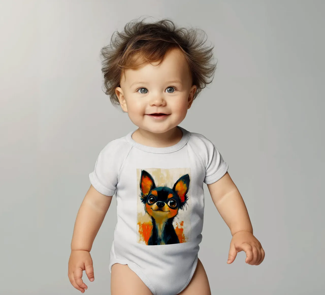 Chihuahua Sunny body neonato maniche corte da Lionmixart