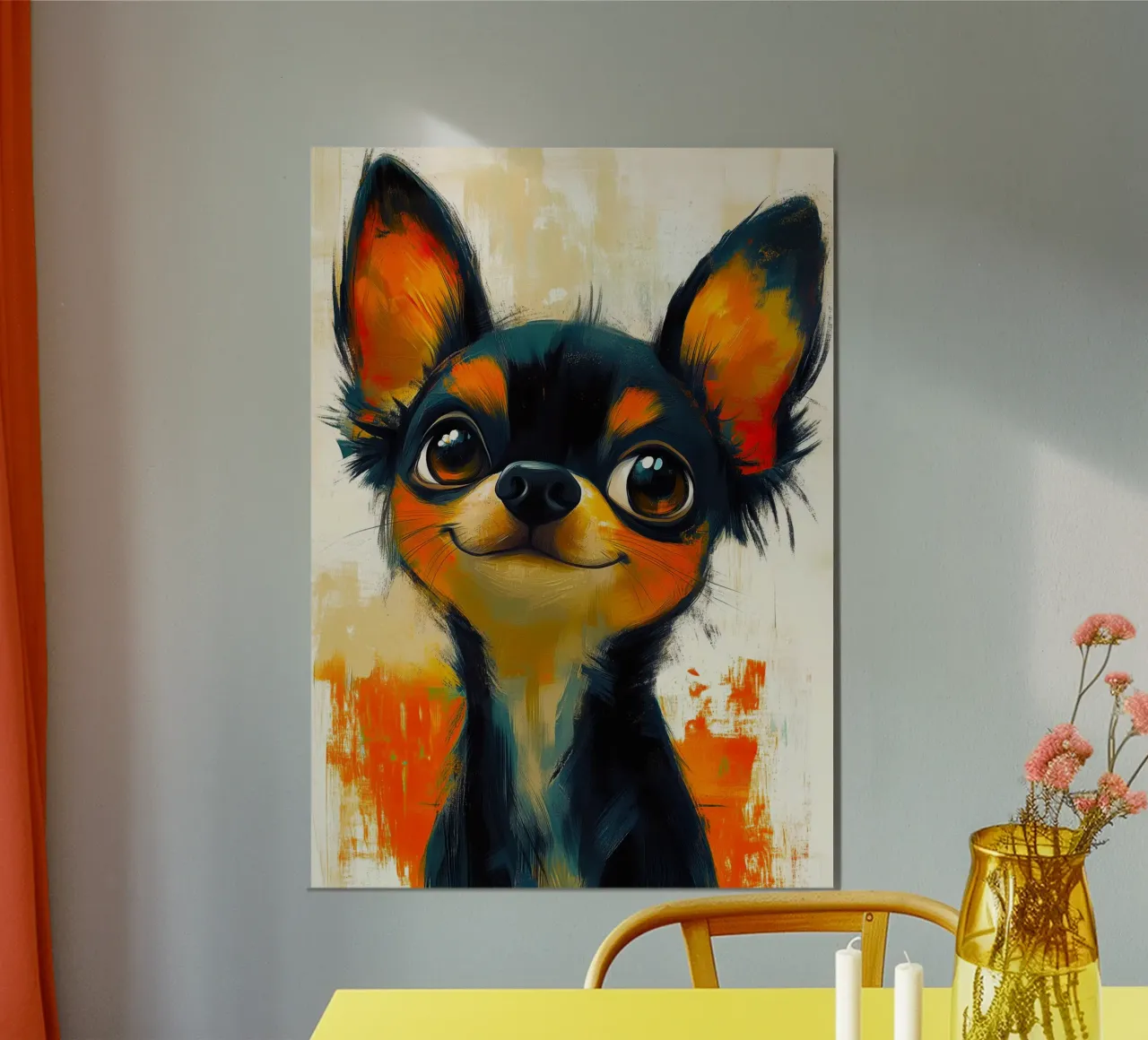 Chihuahua Sunny alluminio dibond da Lionmixart