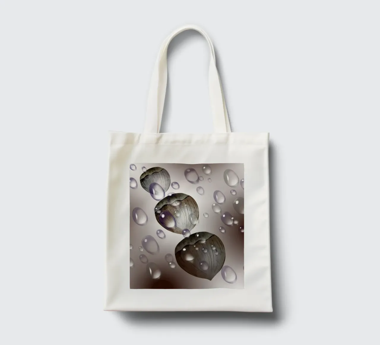 Gocce di nocciola - design in bianco e nero per tazza, taccuino borsa in juta da StrindesignStudio