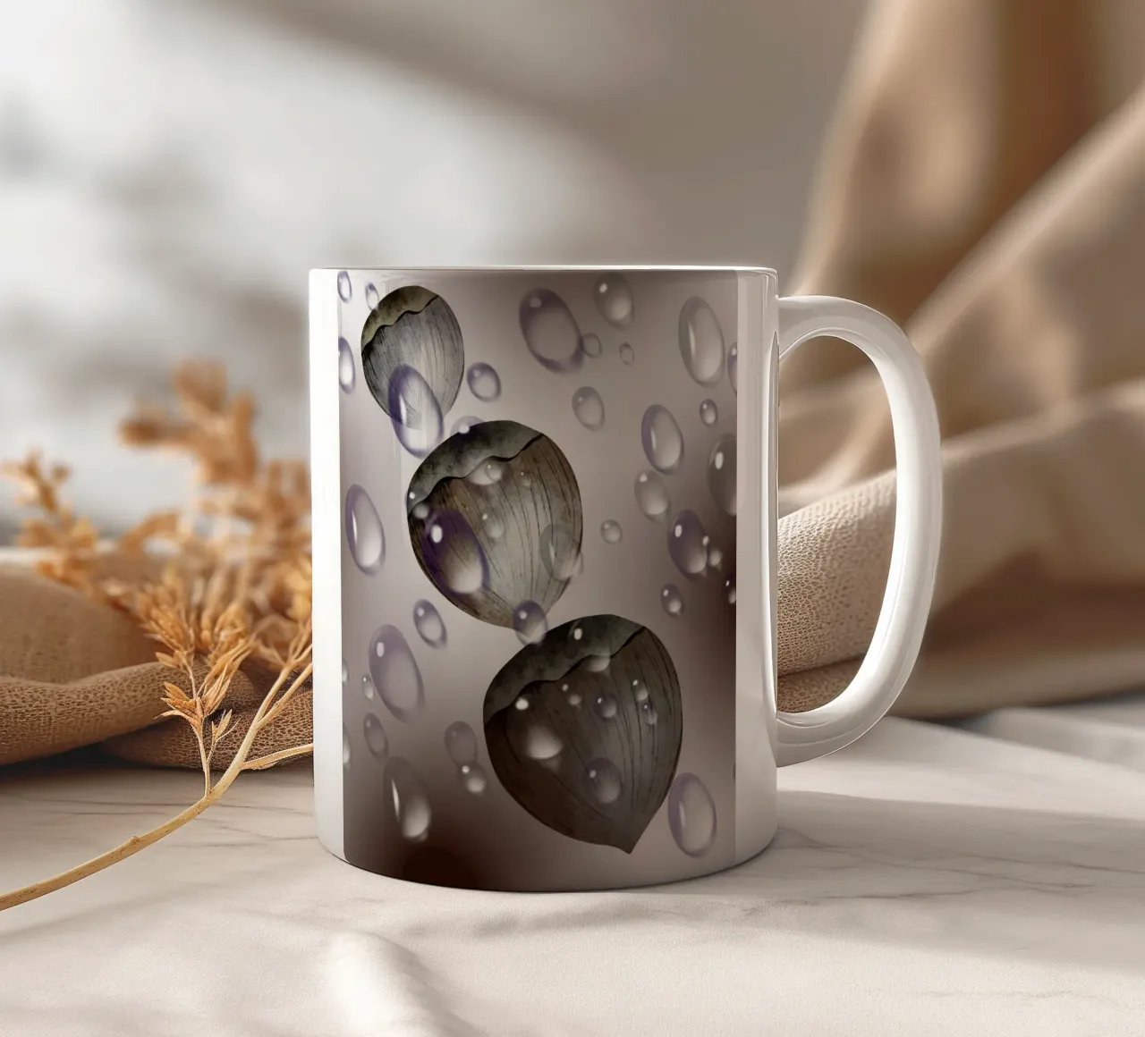 Gouttes de noisette - Design noir et blanc pour mug, carnet de notes mug en céramique de StrindesignStudio