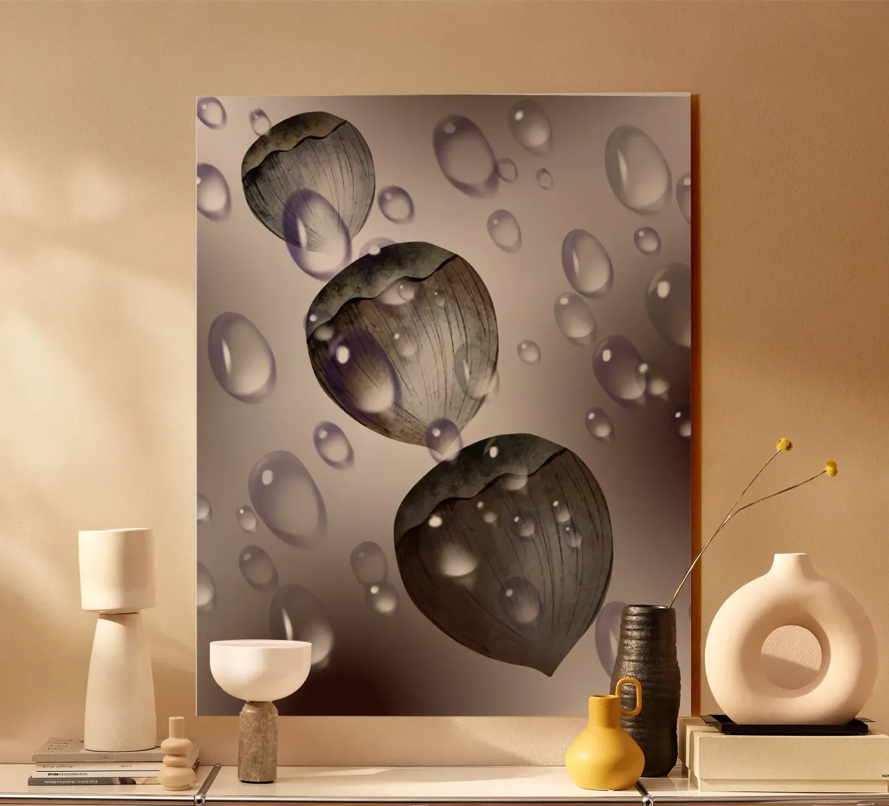 Gocce di nocciola - design in bianco e nero per tazza, taccuino plexiglass da StrindesignStudio