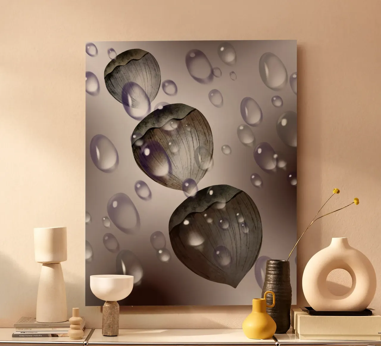 Gocce di nocciola - design in bianco e nero per tazza, taccuino pannello forex da StrindesignStudio