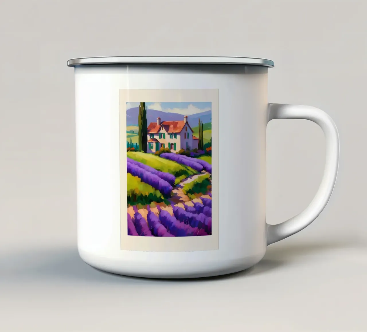 Lavender at Dusk tazza in smalto da Indigo Rain