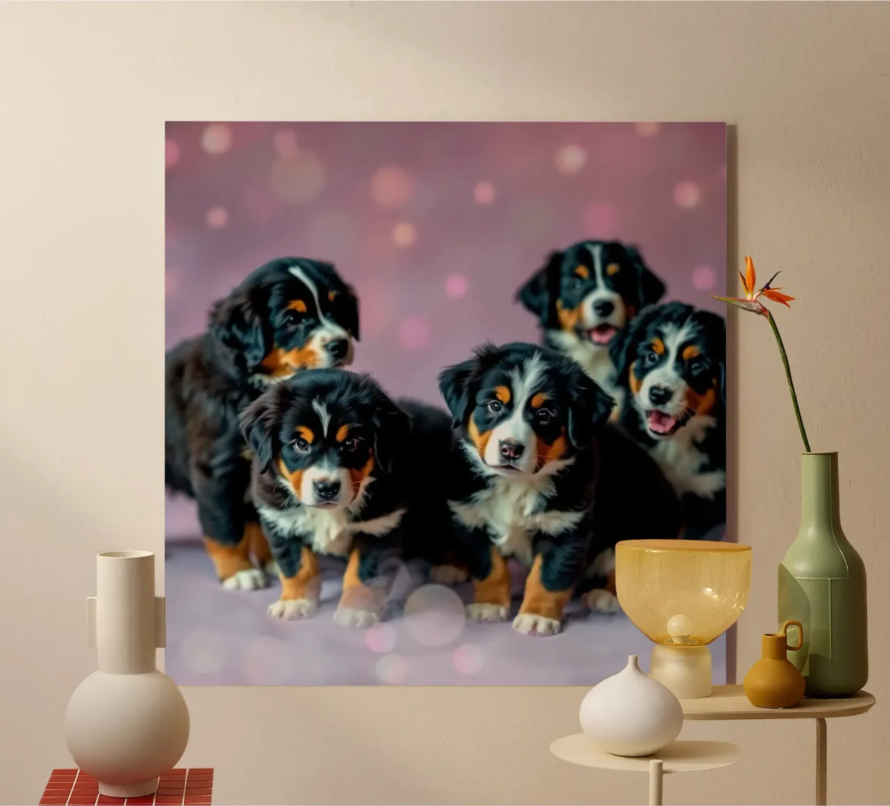 cute little puppies #103 acrylic glass by Yumis.Beargang.and.Me