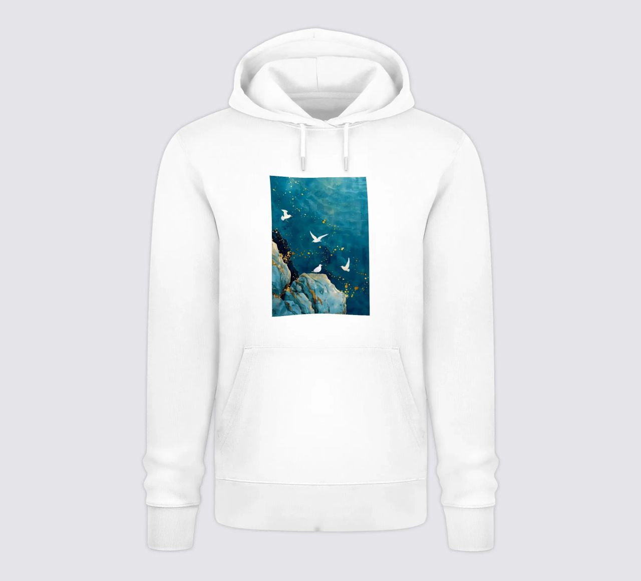Gabbiani e oceano felpa con cappuccio da Lionmixart