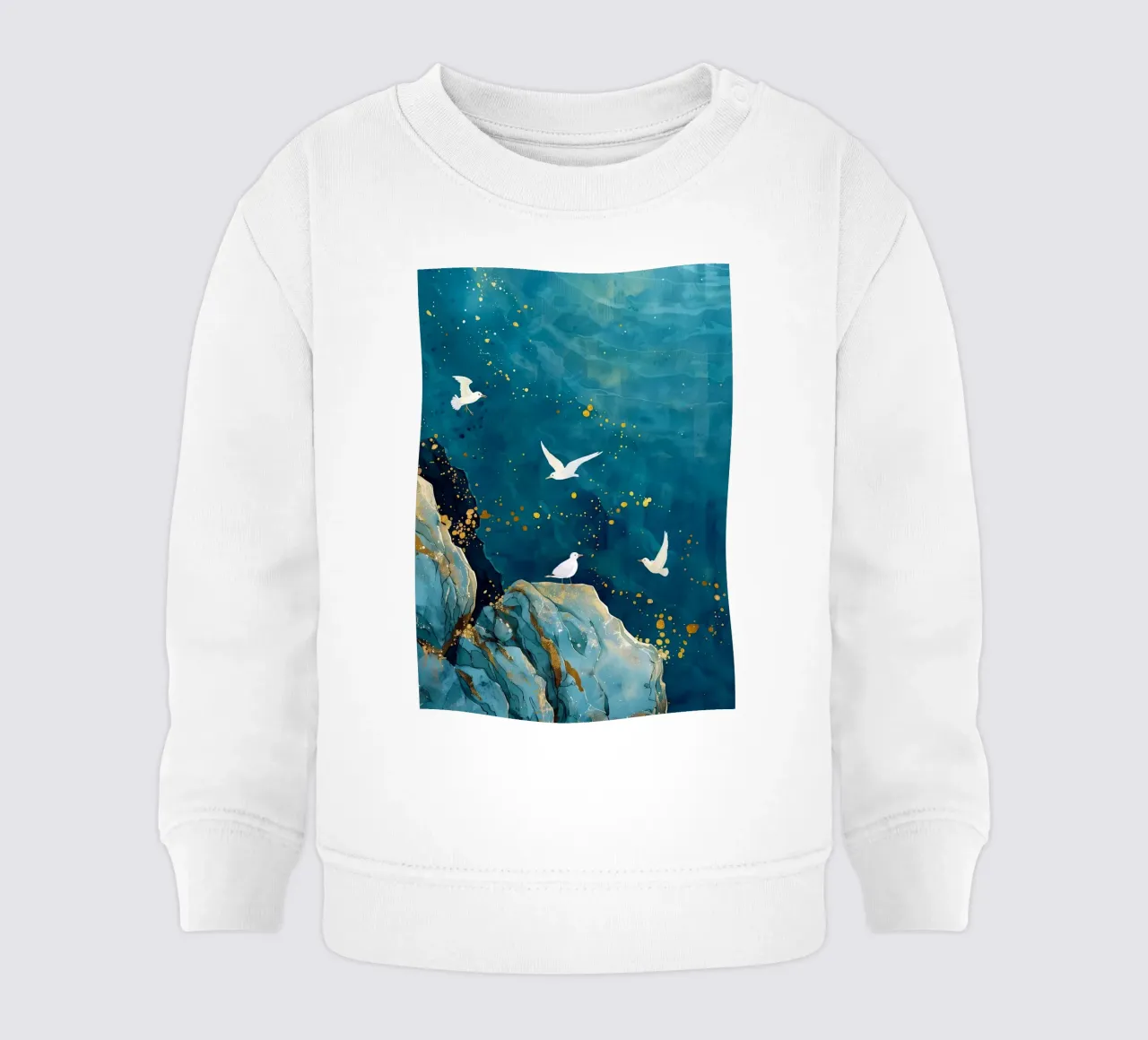 Gabbiani e oceano felpa neonato da Lionmixart