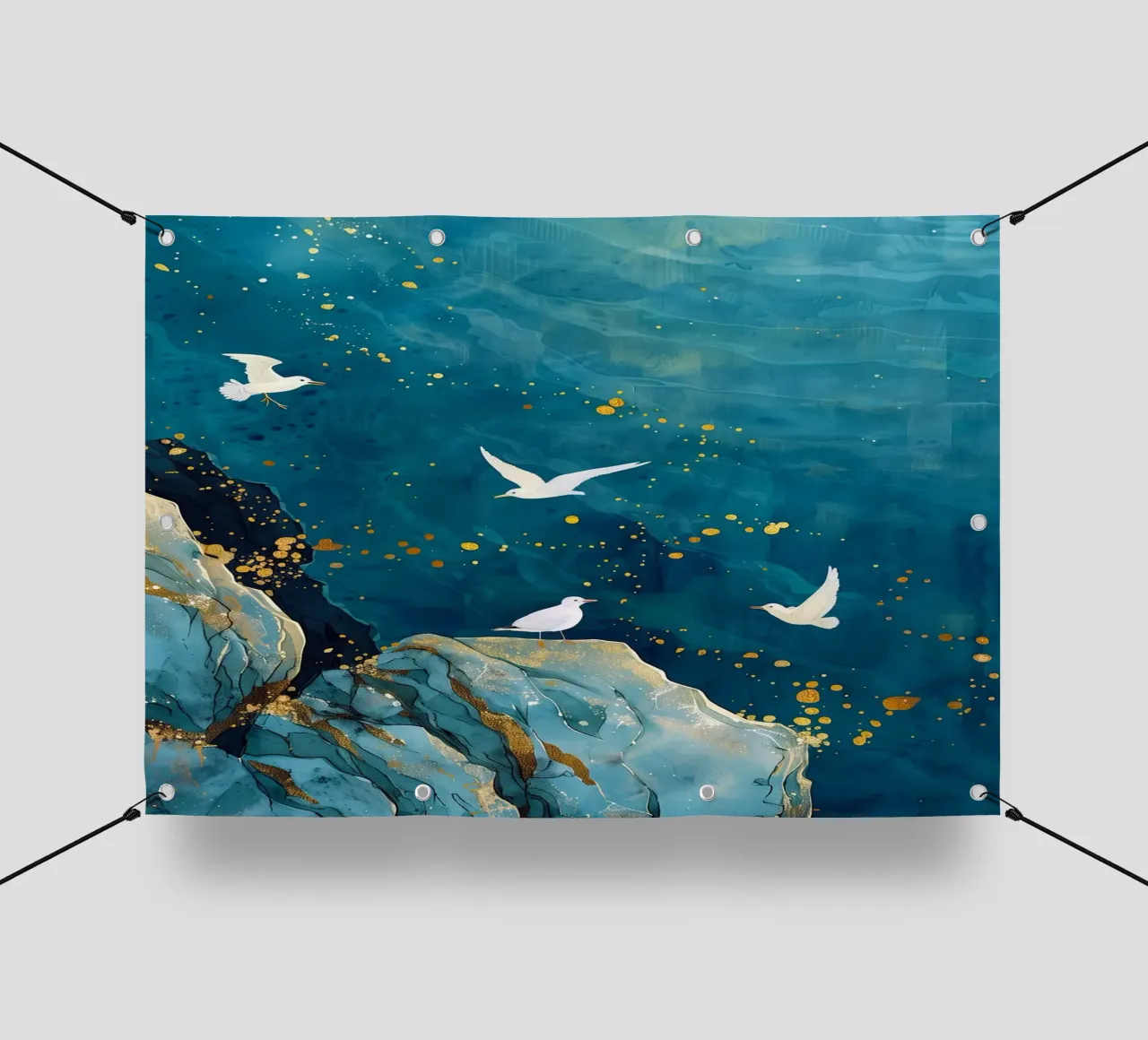 Möwen und Meer PVC Plane von Lionmixart