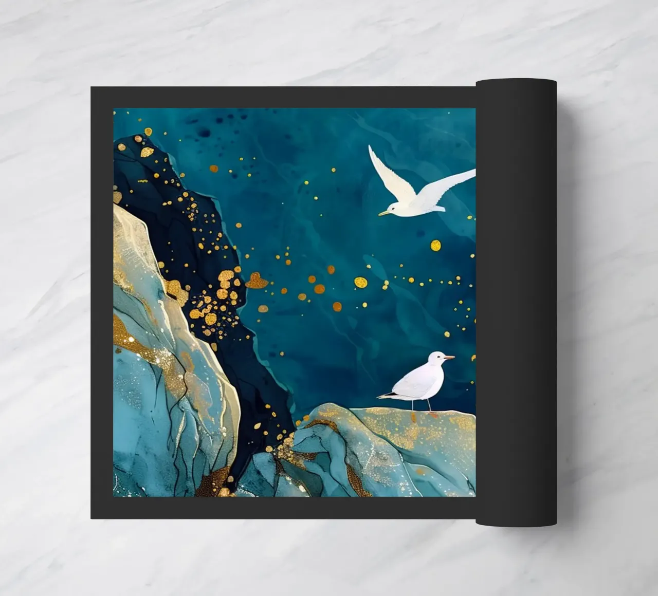 Zeemeeuwen en oceaan deurmat van Lionmixart