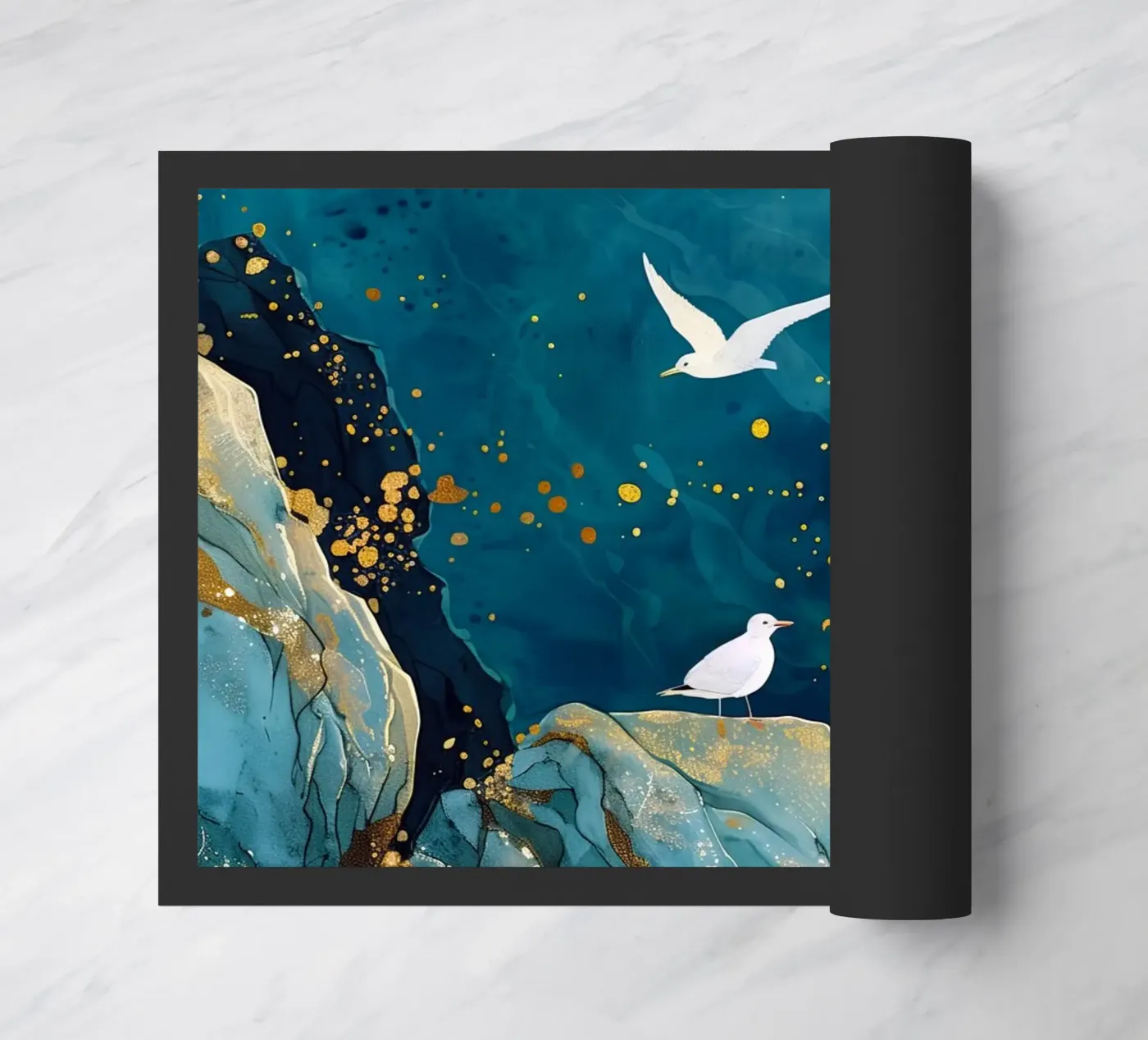 Gabbiani e oceano zerbino da Lionmixart