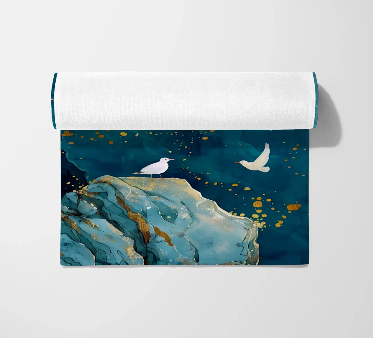Mouettes et océan serviette de plage de Lionmixart