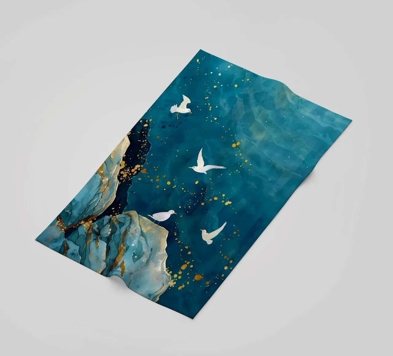 Mouettes et océan serviette de plage de Lionmixart