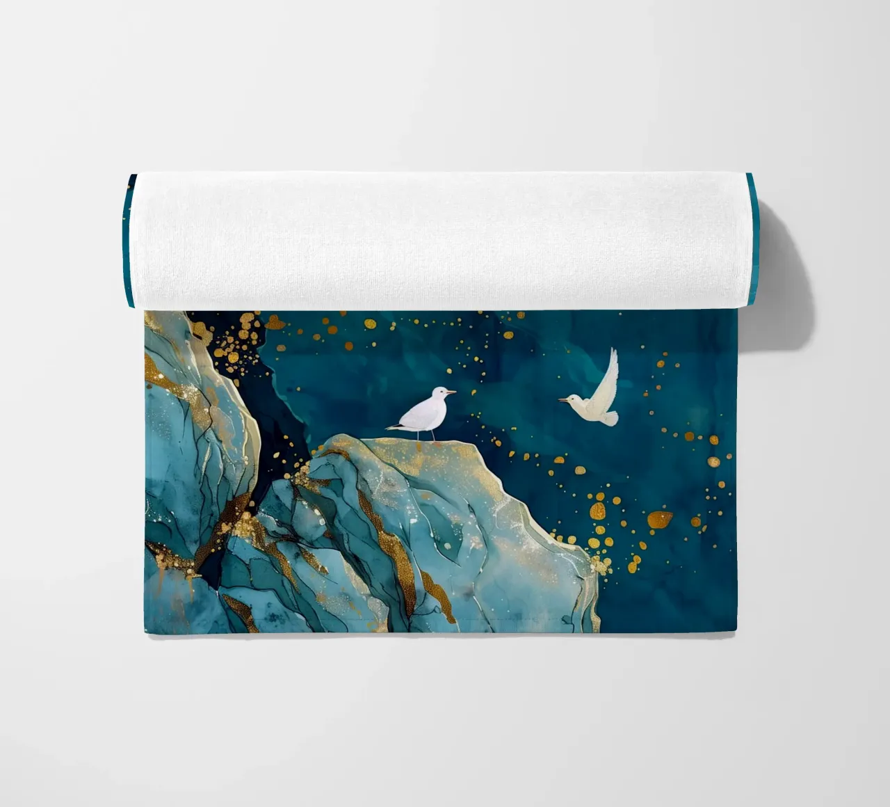 Mouettes et océan serviette de plage de Lionmixart