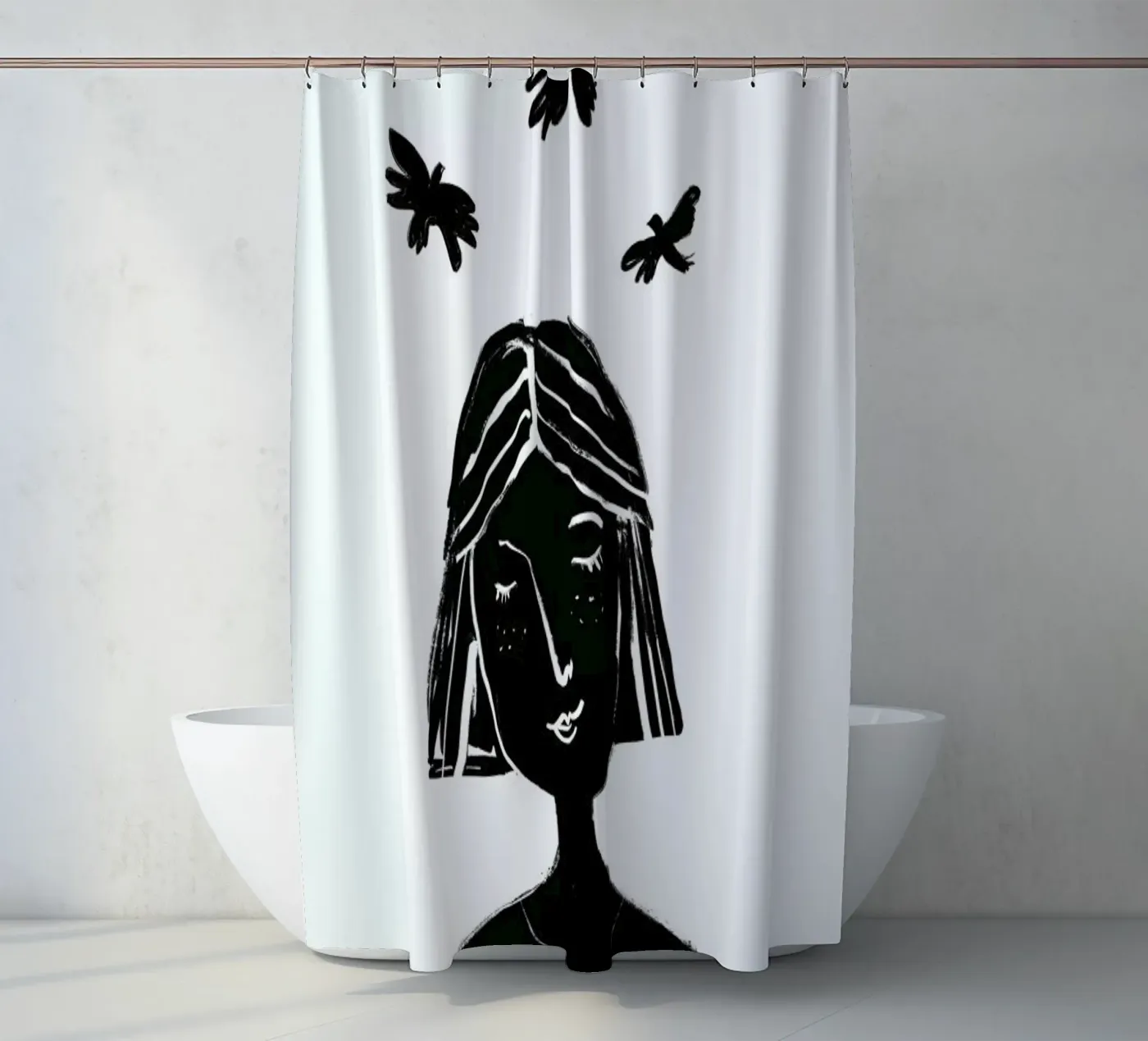 Hovering rideau de douche de Graphite