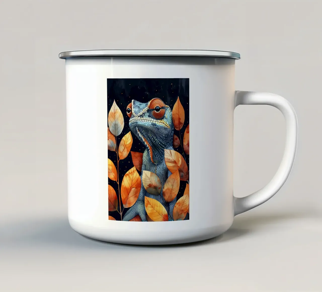 Camaleonte tazza in smalto da Lionmixart