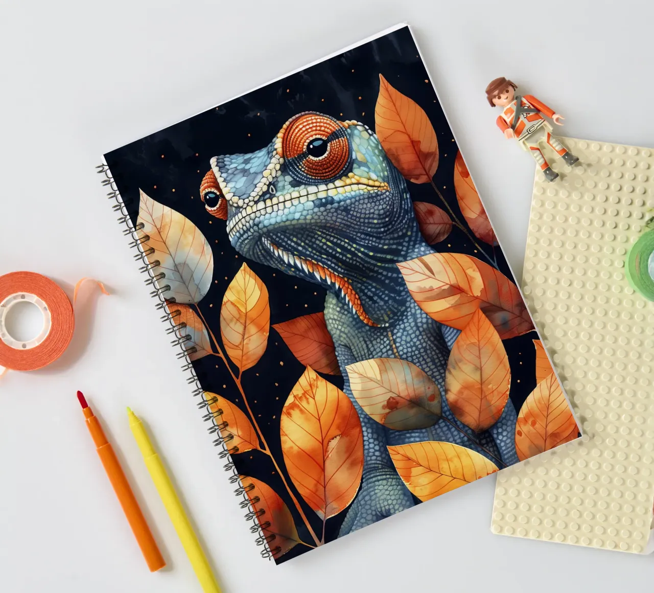 Chameleon spiral notebook by Lionmixart