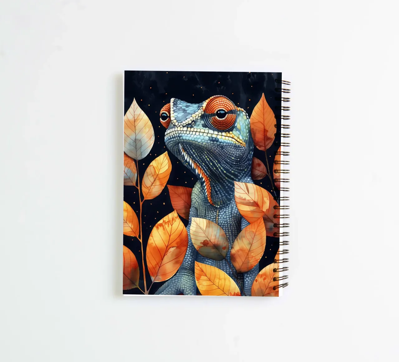Chameleon spiral notebook by Lionmixart