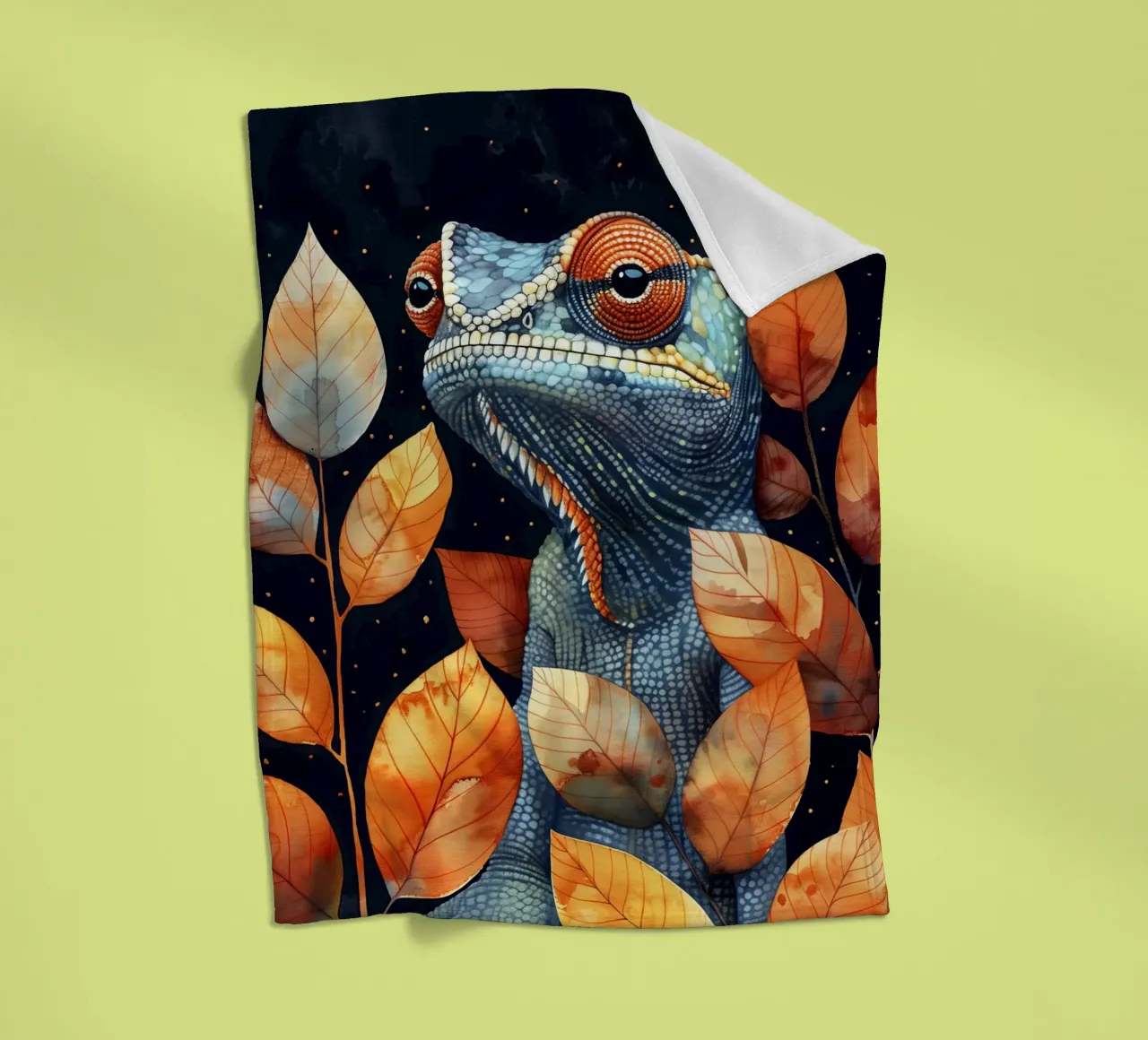 Camaleonte coperta in pile da Lionmixart