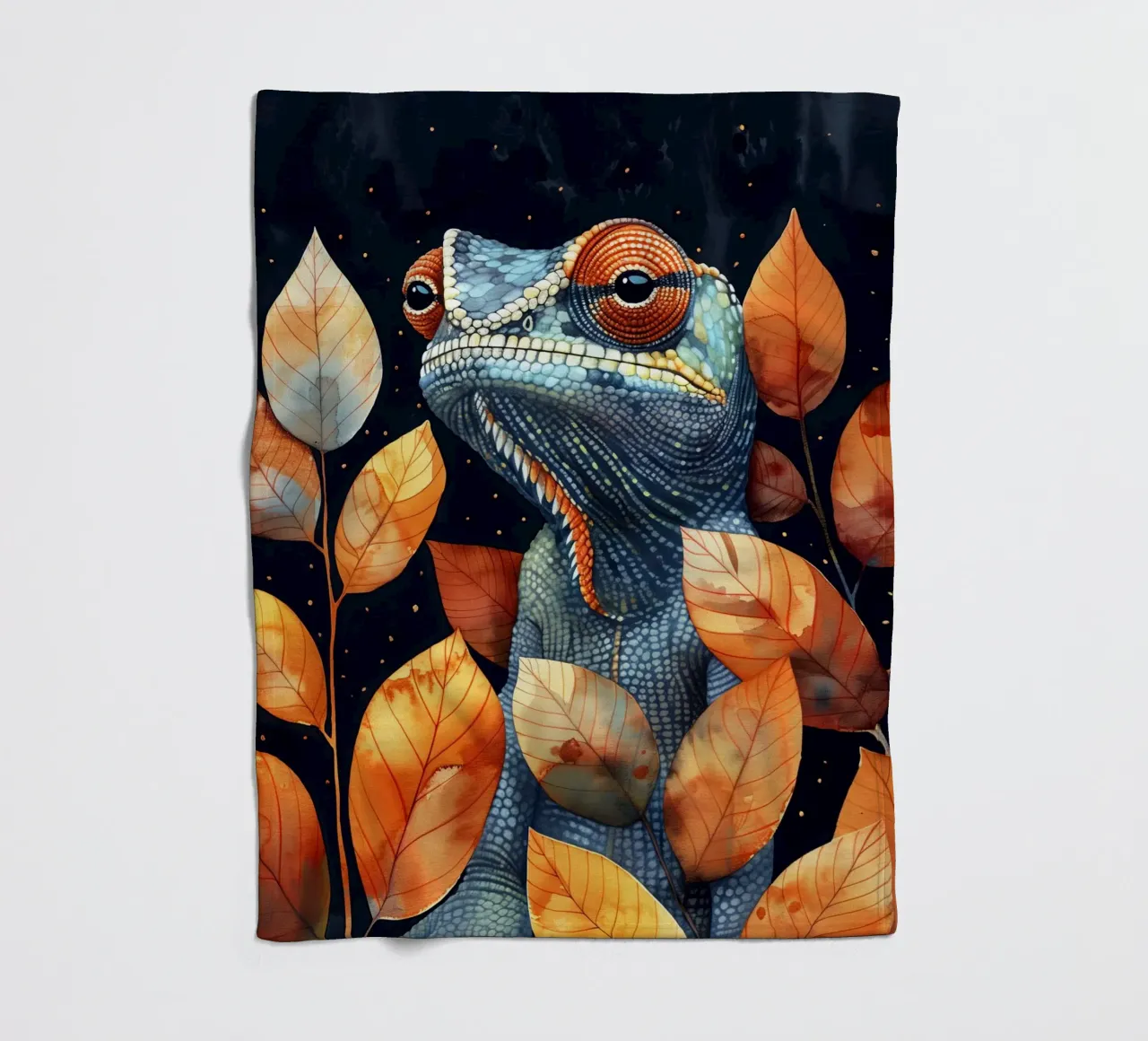 Camaleonte coperta in pile da Lionmixart