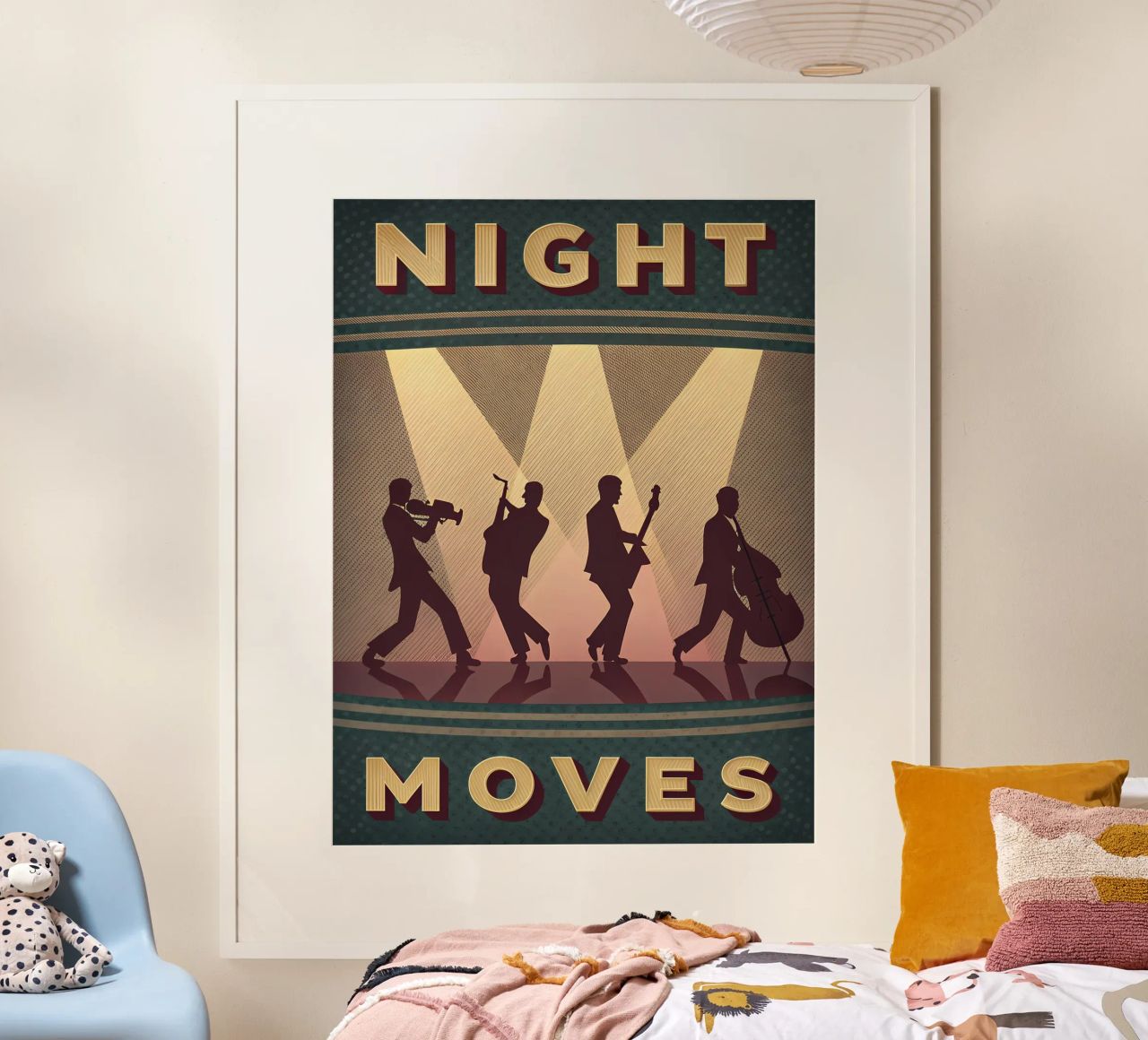 Night Moves Retro Jazz Band Silhouette Poster von Jester Krew Art