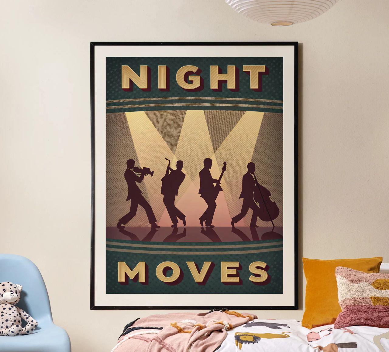Night Moves Retro Jazz Band Silhouette Poster von Jester Krew Art