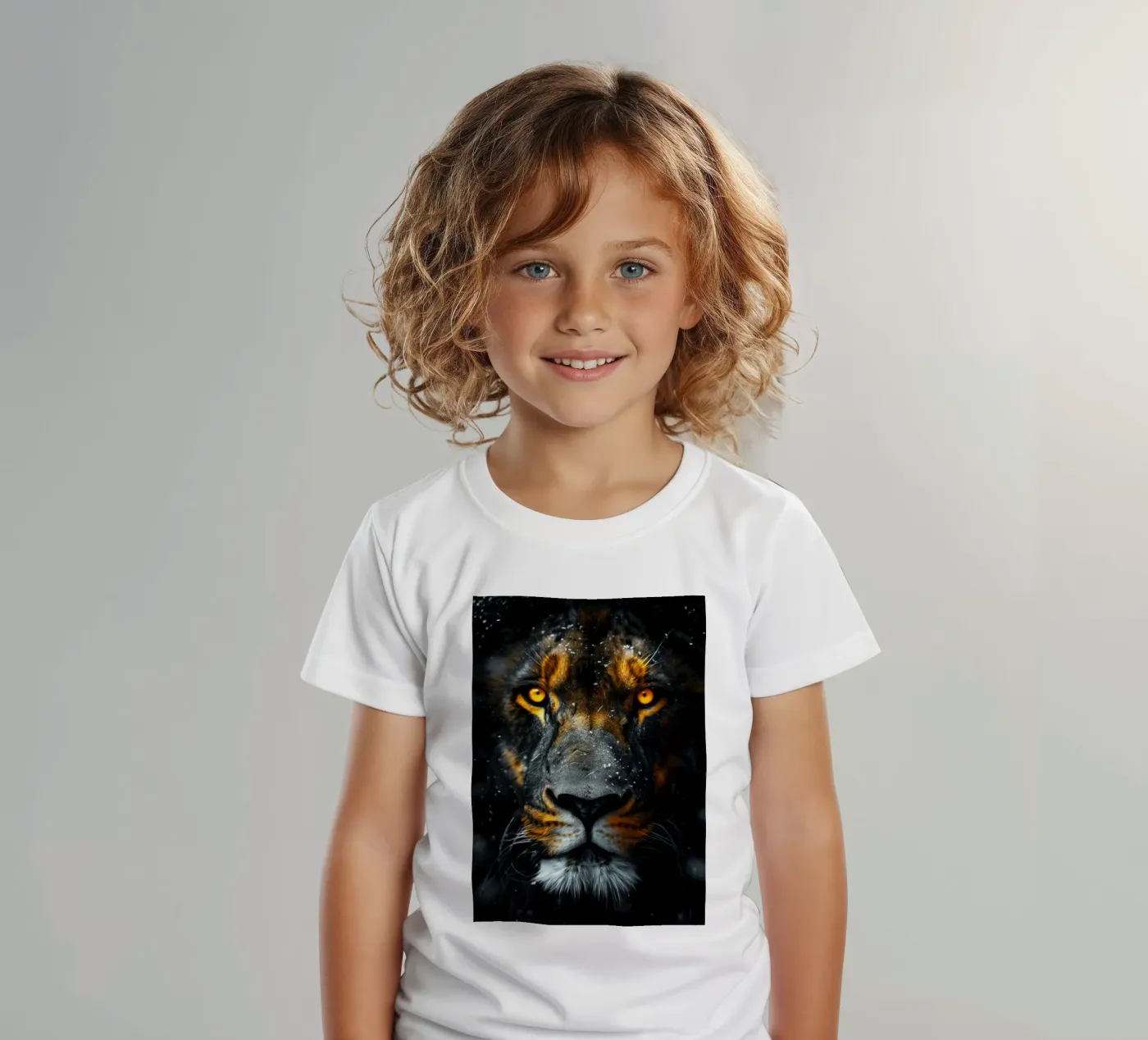 Leone t-shirt bambini da Lionmixart