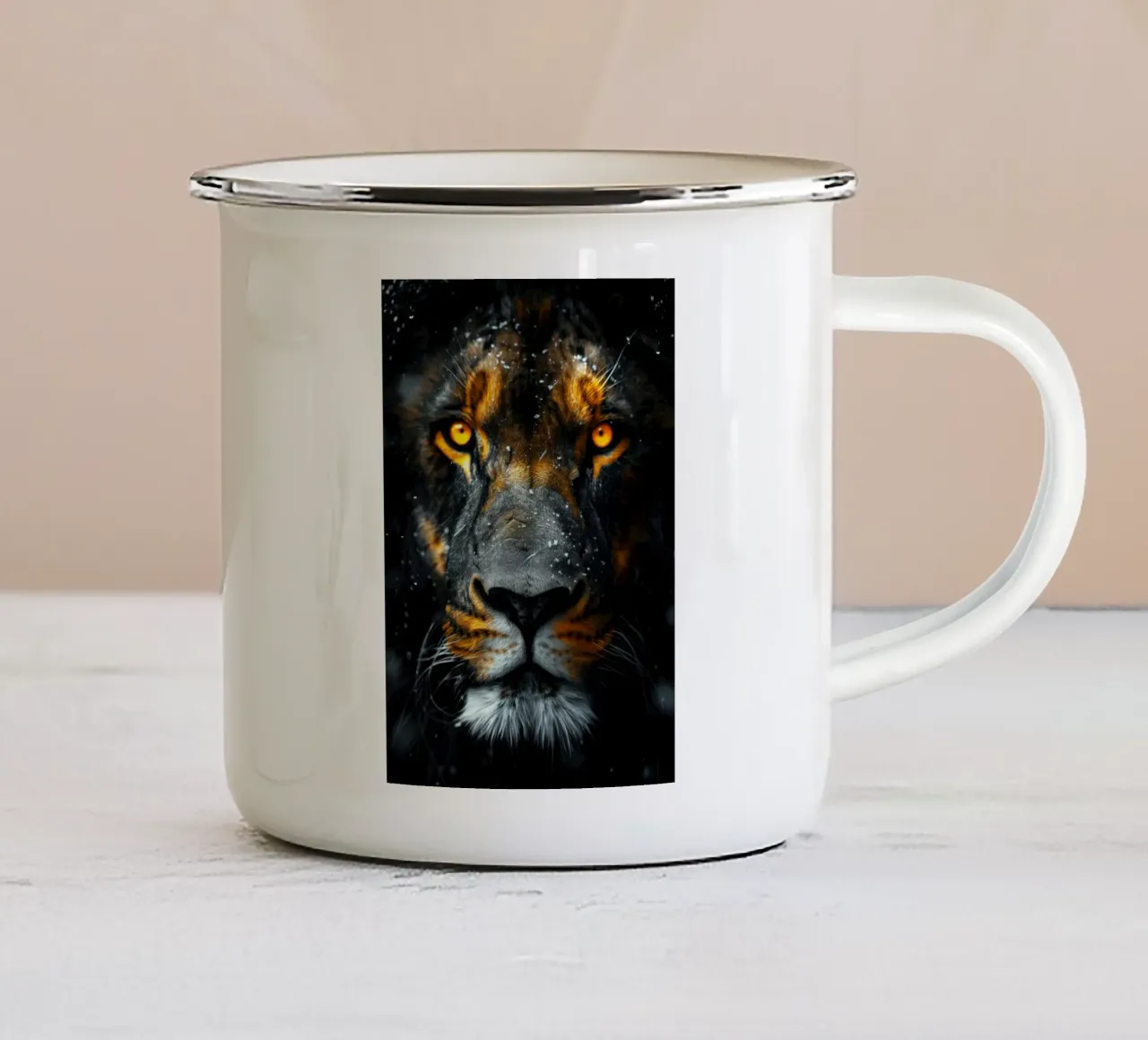 Leone tazza in smalto da Lionmixart