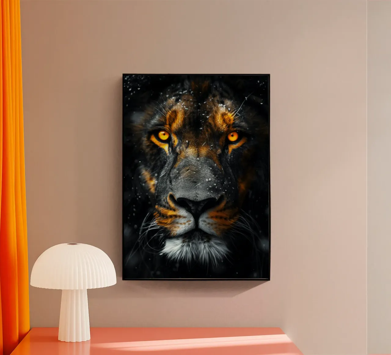 Leeuw acryl van Lionmixart