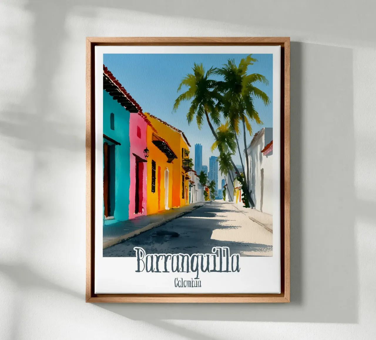 Affiche Barranquilla, Colombie tela con Cornice a cassetta da Frame the World