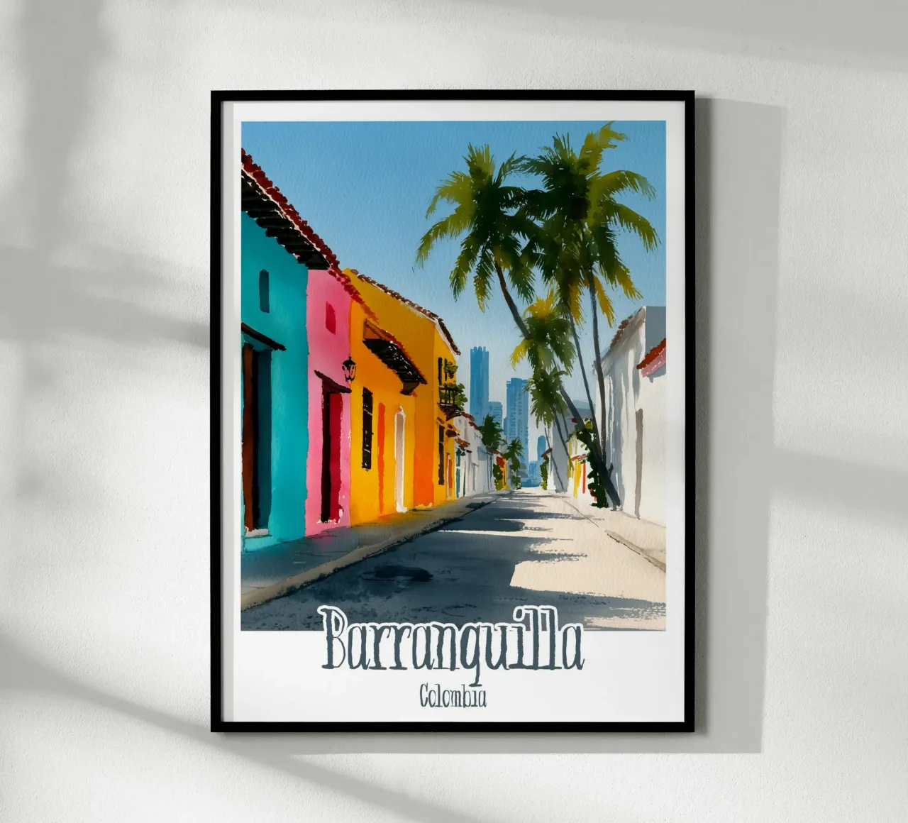 Affiche Barranquilla, Colombie poster con telaio in legno da Frame the World