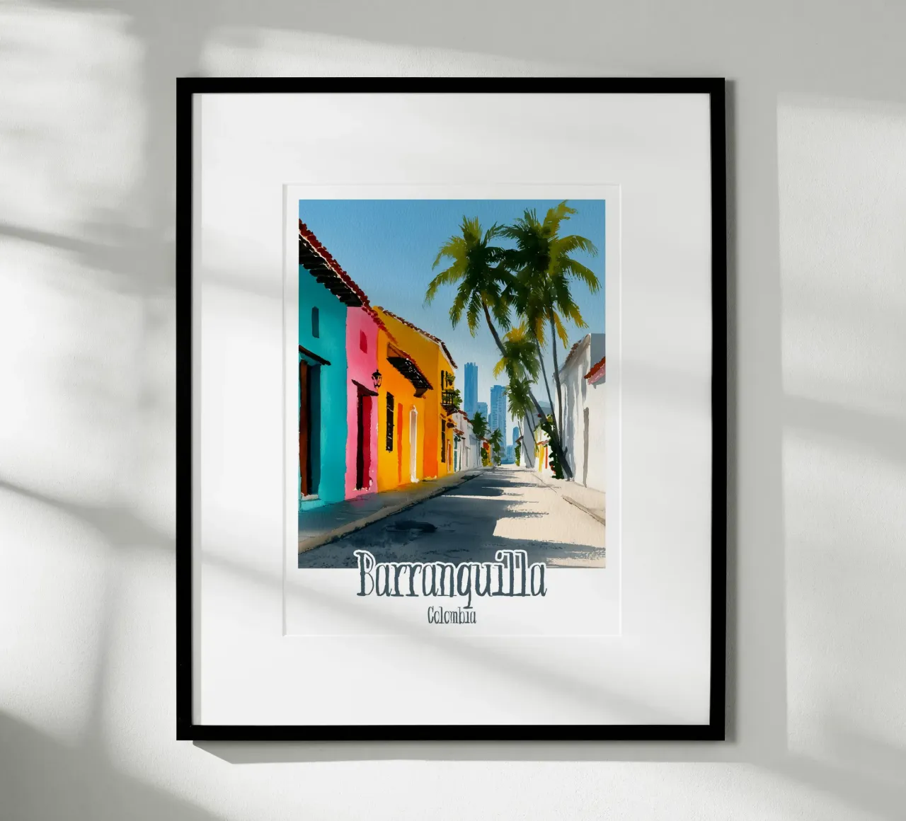 Affiche Barranquilla, Colombie poster con telaio in legno da Frame the World