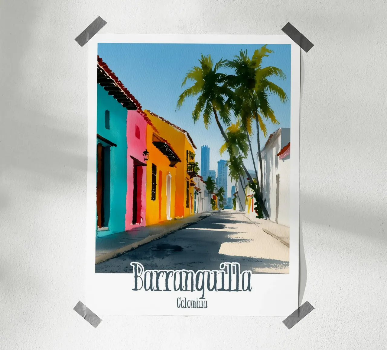 Affiche Barranquilla, Colombie poster con telaio in legno da Frame the World