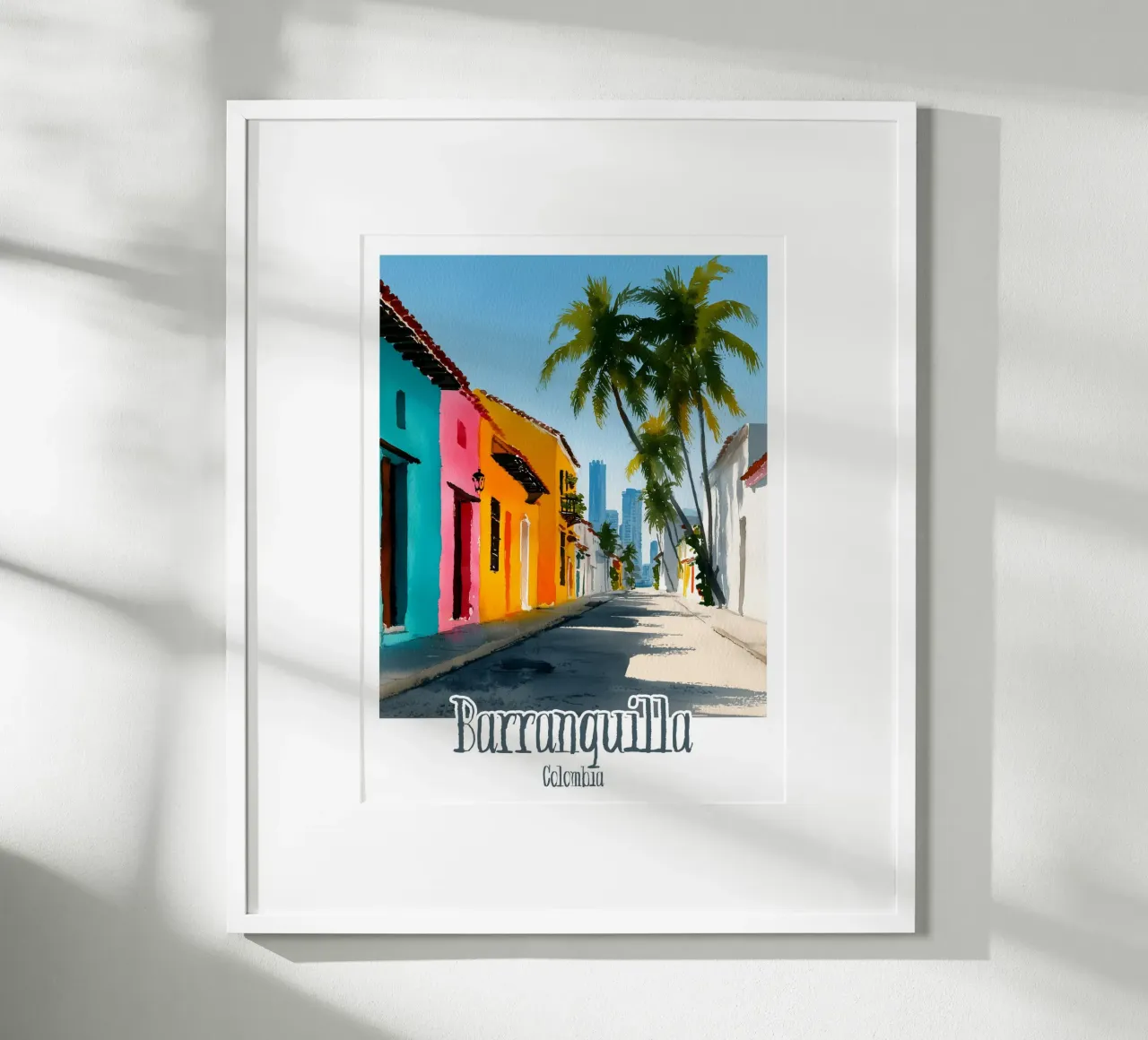 Affiche Barranquilla, Colombie poster con telaio in legno da Frame the World