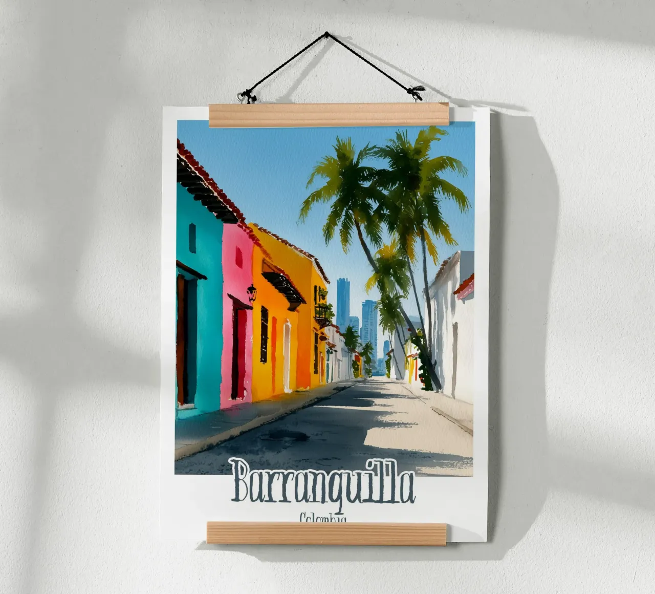 Affiche Barranquilla, Colombie poster con telaio in legno da Frame the World