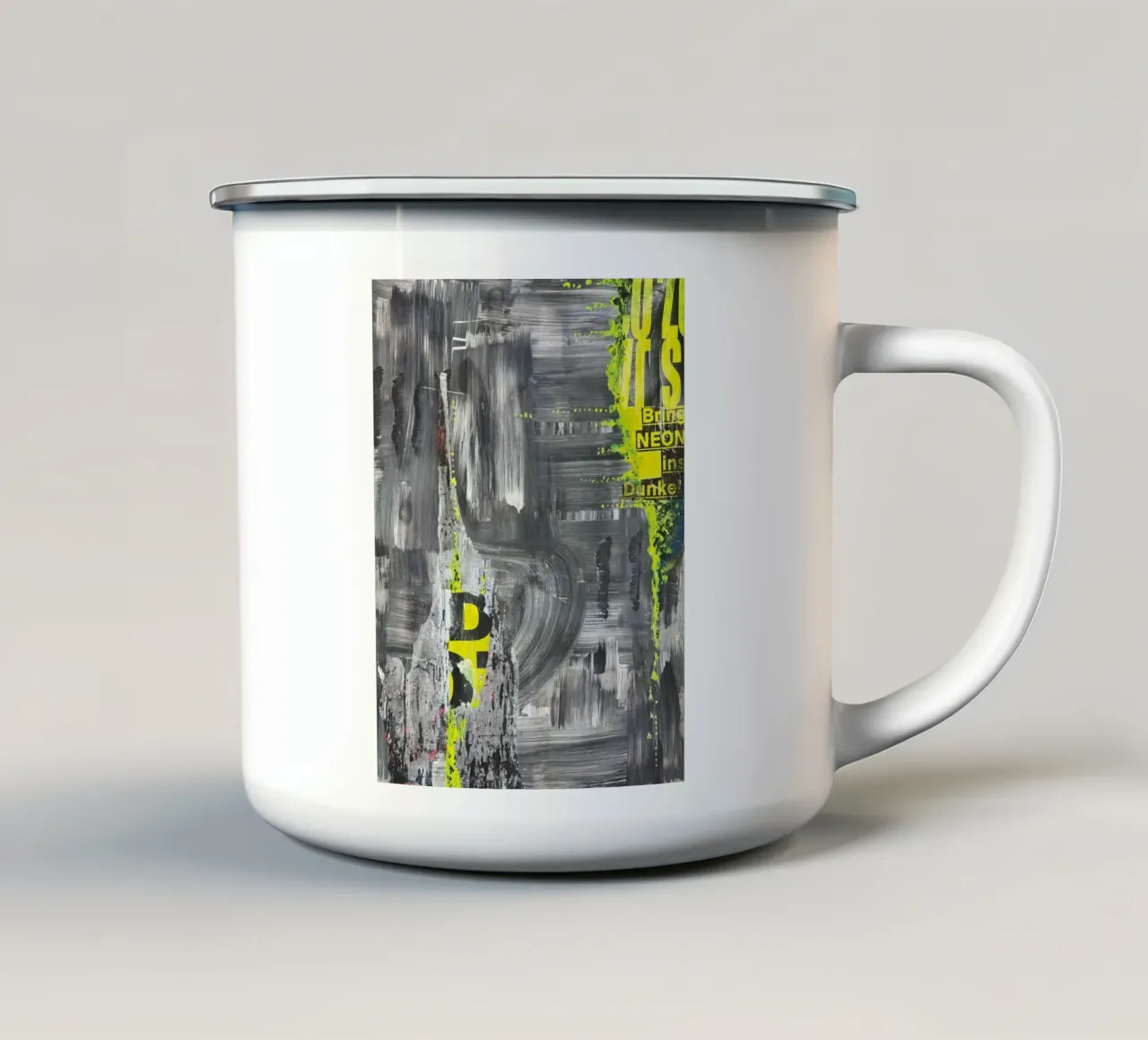 Neon Intro Dark enamel mug by PeHa - ART