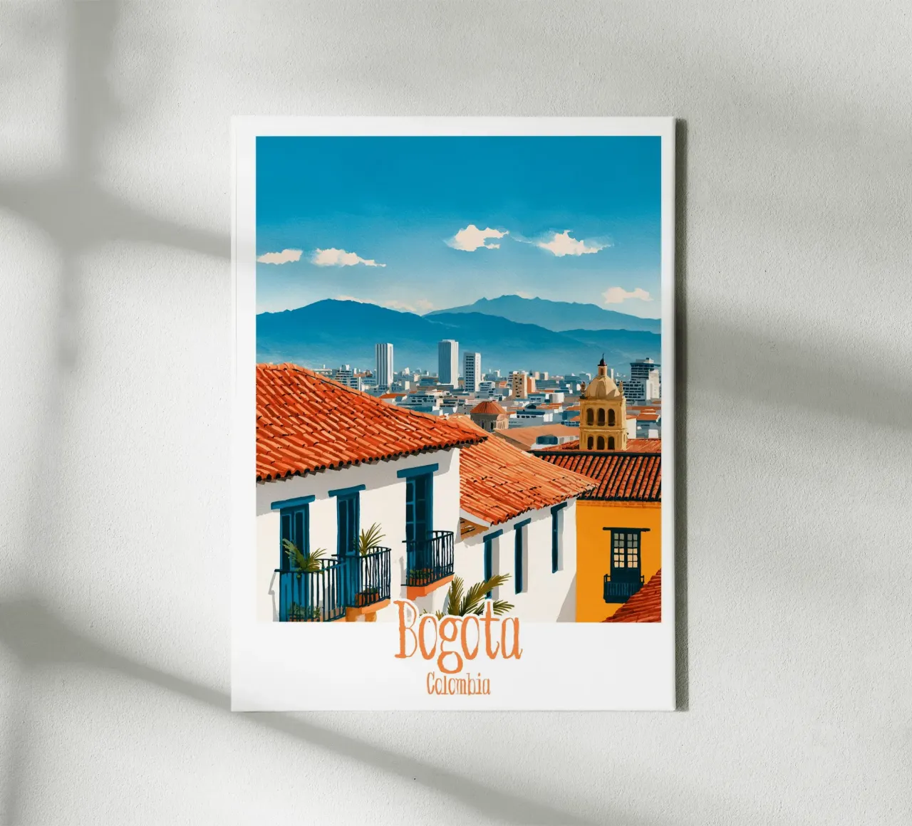 Affiche Bogotá, Colombie lienzo con Marco flotante de Frame the World