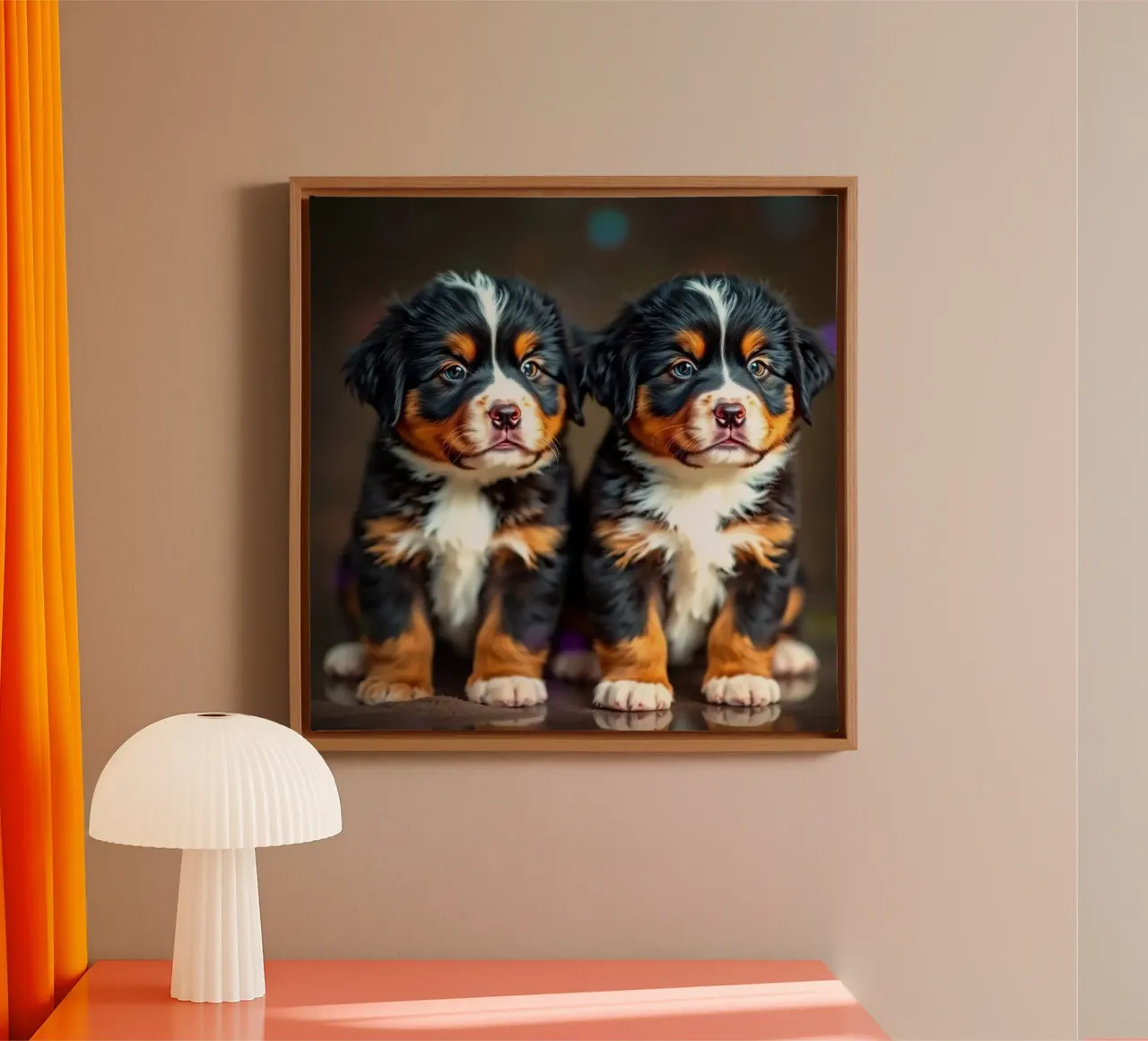 schattige puppy's #108 canvas met Baklijst van Yumis.Beargang.and.Me