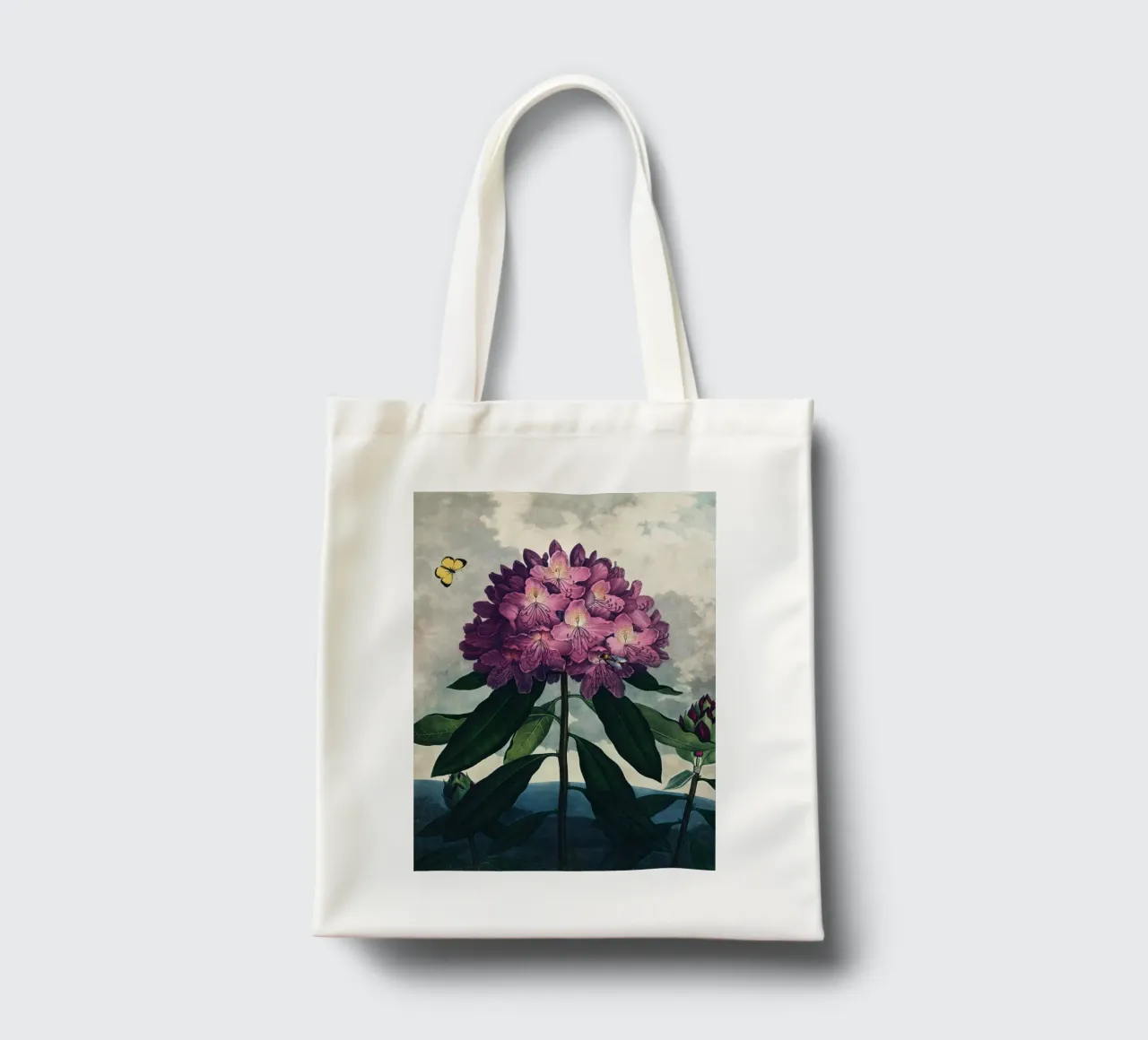 Vintage Thornton 4 Pontic Rhododendron borsa in juta da Vintage Print Collection