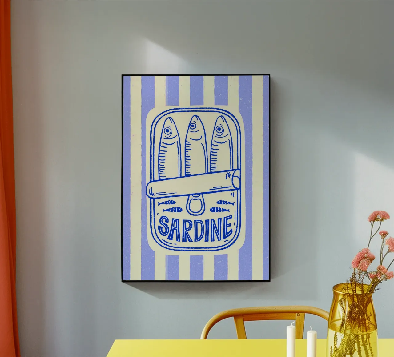 Sardines – Retro Fish Tin Illustration plexiglass da Attaboy Dsgn