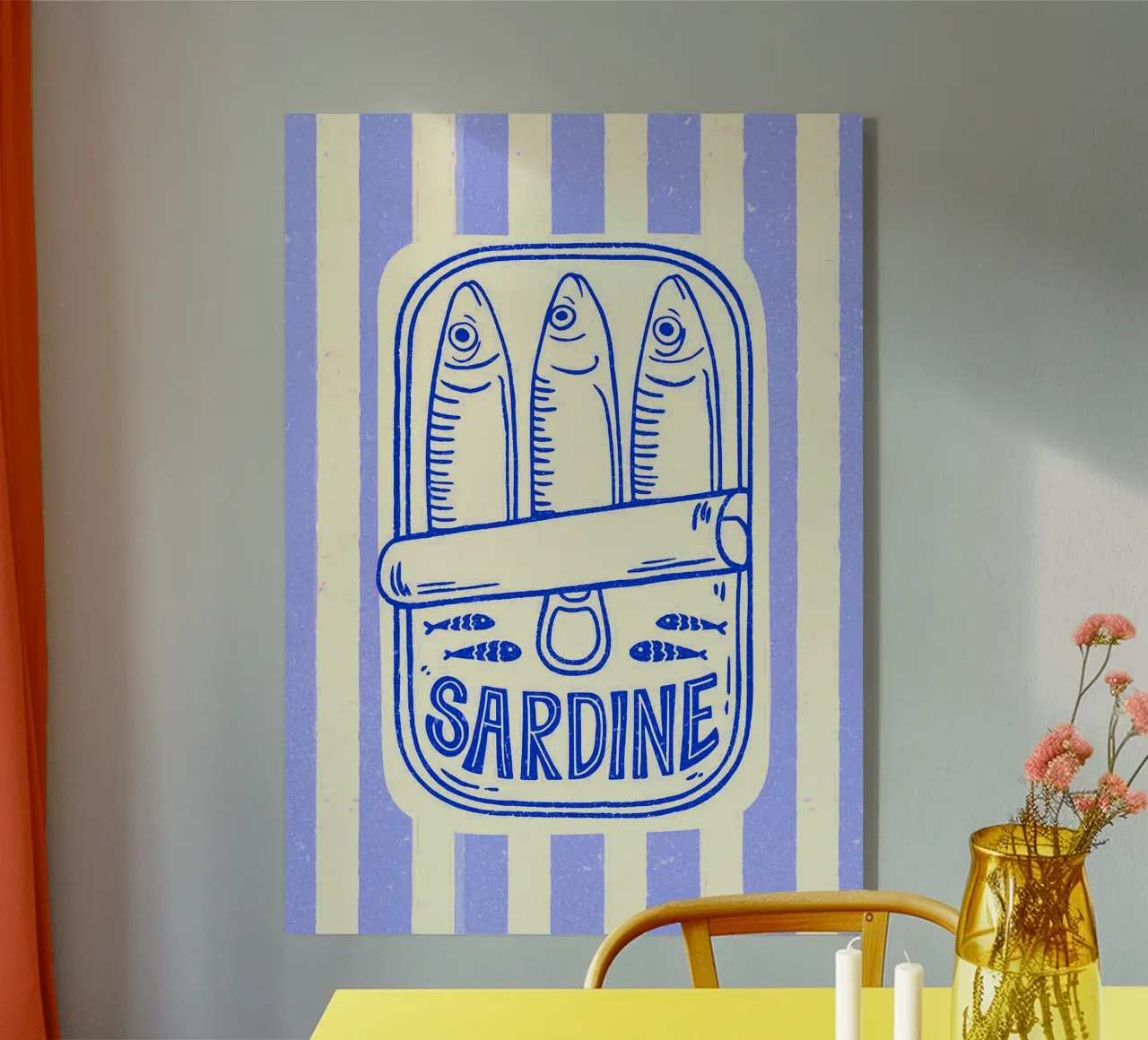 Sardines – Retro Fish Tin Illustration plexiglass da Attaboy Dsgn