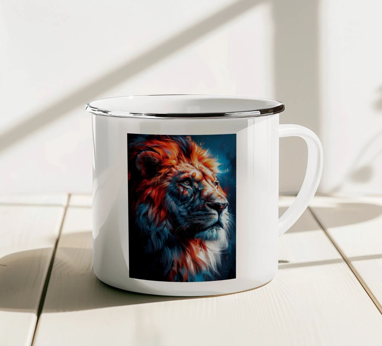 Re Leone tazza in smalto da Lionmixart