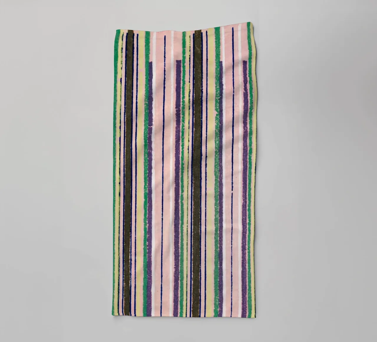 Vintage woodblock print of Japanese textile stripes asciugamano da bagno da vintageshop