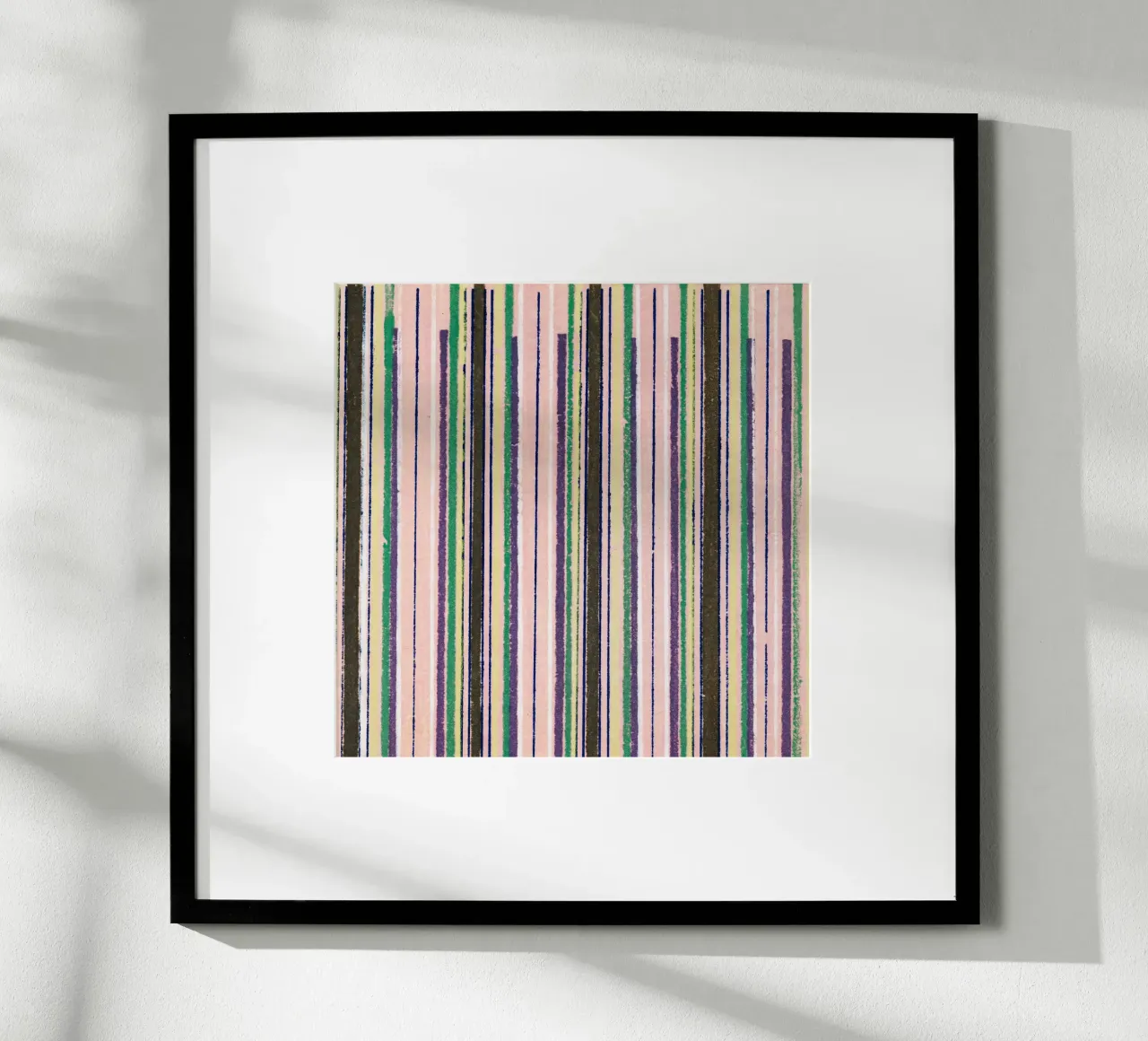 Vintage woodblock print of Japanese textile stripes poster con telaio in plastica da vintageshop