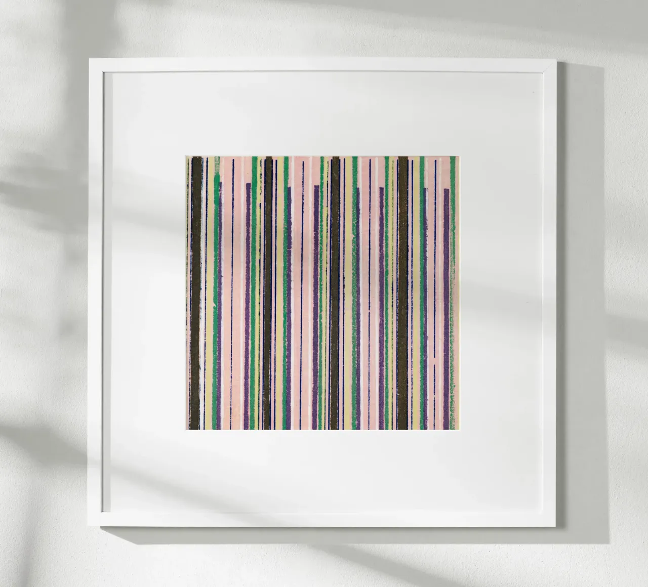 Vintage woodblock print of Japanese textile stripes poster con telaio in plastica da vintageshop