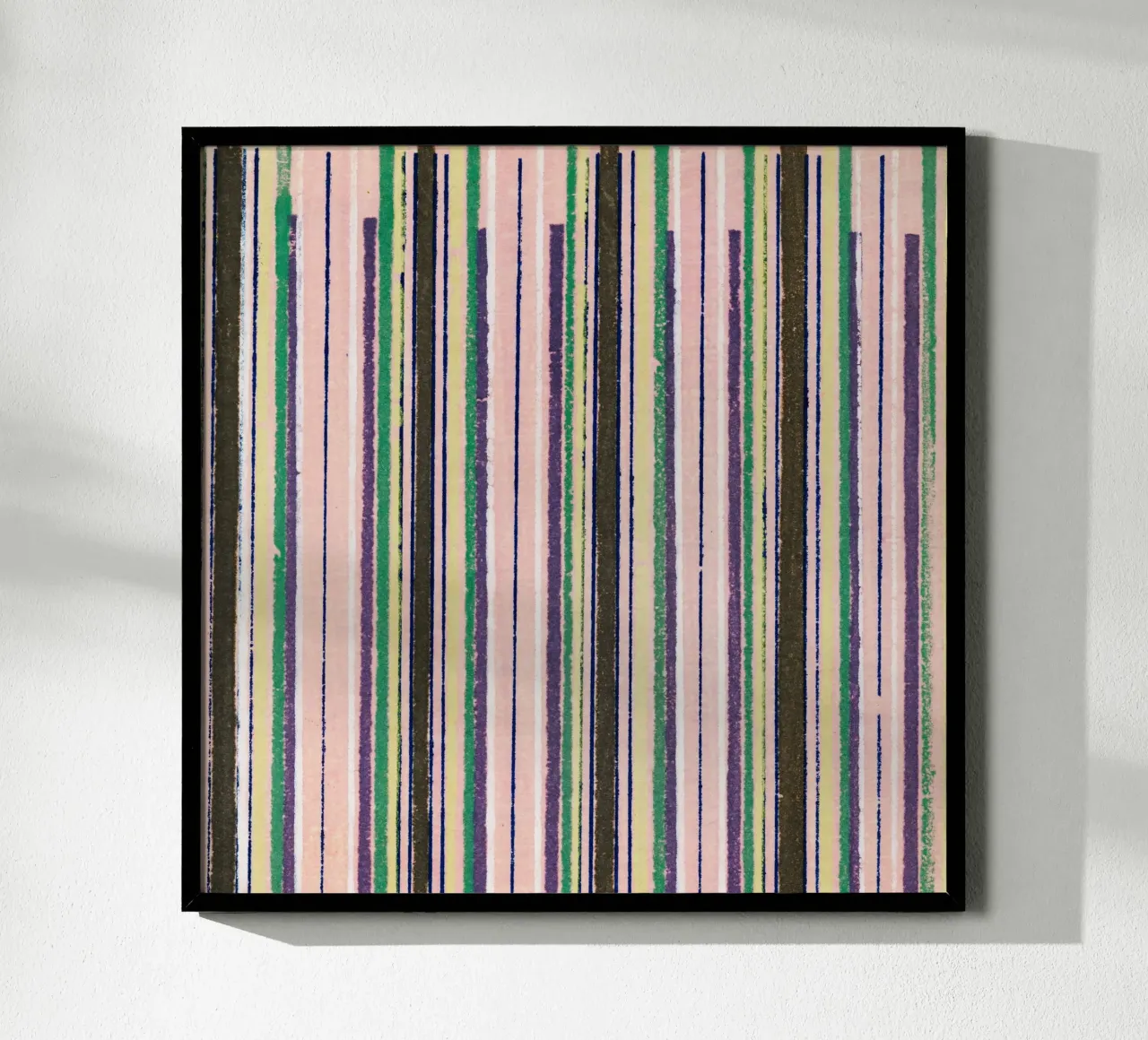 Vintage woodblock print of Japanese textile stripes poster con telaio in plastica da vintageshop