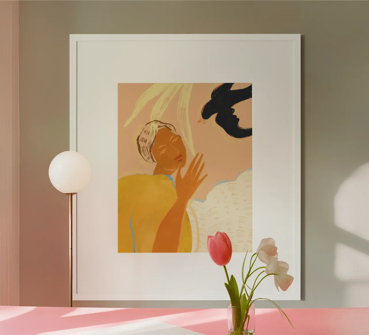 A Lil Birdy Told Me poster con telaio in legno da Arty Guava
