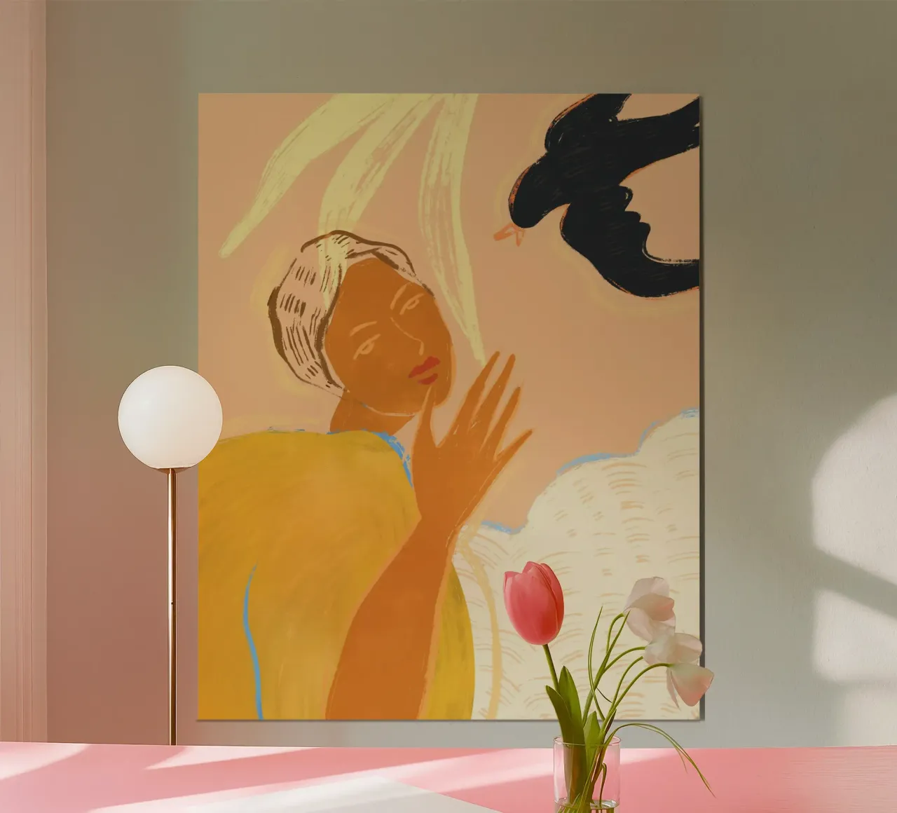 A Lil Birdy Told Me poster con telaio in legno da Arty Guava