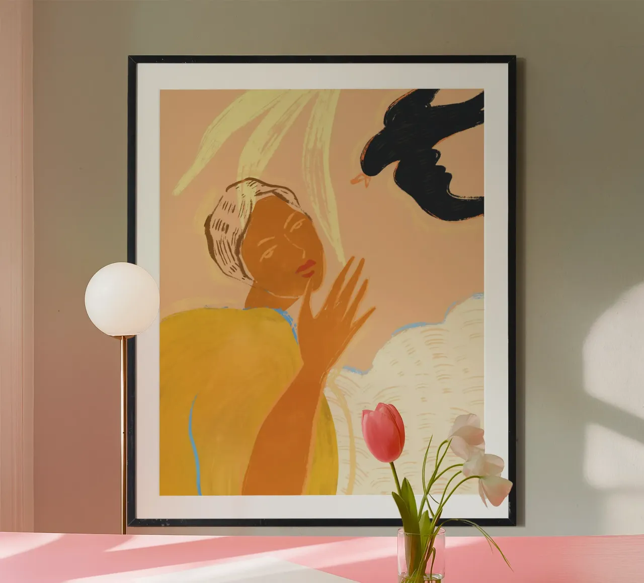 A Lil Birdy Told Me poster con telaio in legno da Arty Guava