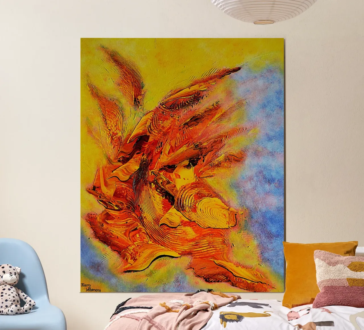 HEAVENLY ABSTRACT poster con telaio in legno da Thierry Vobmann Abstract painting