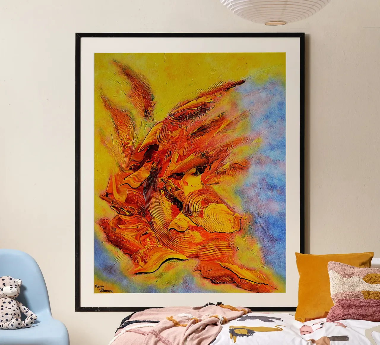 HEAVENLY ABSTRACT poster con telaio in legno da Thierry Vobmann Abstract painting
